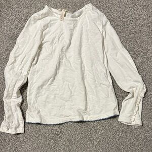 Matilda Jane White Long-Sleeve Girls Tee with Cuff Detail